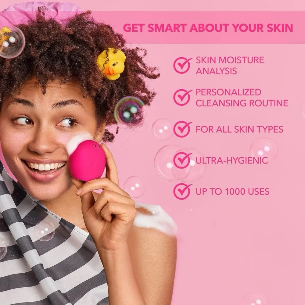 FOREO LUNA 4 play smart Facial Cleansing Device Pink, Moisture Analysis